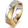 Ring 14 Karat Gelb-/Weissgold 6.0 mm sandmatt 1 Brillant G vs 0,050ct