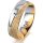Ring 14 Karat Gelb-/Weissgold 6.0 mm kristallmatt 1 Brillant G vs 0,050ct