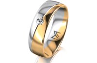Ring 18 Karat Gelb-/Weissgold 6.0 mm poliert 1 Brillant G...