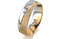 Ring 18 Karat Gelb-/Weissgold 6.0 mm kristallmatt 1...