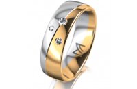 Ring 14 Karat Gelb-/Weissgold 6.0 mm poliert 3 Brillanten...