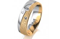 Ring 14 Karat Gelb-/Weissgold 6.0 mm kreismatt 3...
