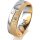 Ring 14 Karat Gelb-/Weissgold 6.0 mm kreismatt 3 Brillanten G vs Gesamt 0,060ct