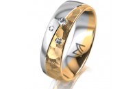 Ring 14 Karat Gelb-/Weissgold 6.0 mm diamantmatt 3...