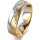 Ring 14 Karat Gelb-/Weissgold 6.0 mm sandmatt 5 Brillanten G vs Gesamt 0,065ct