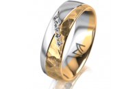 Ring 14 Karat Gelb-/Weissgold 6.0 mm diamantmatt 5...