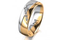 Ring 18 Karat Gelb-/Weissgold 6.0 mm poliert 5 Brillanten...