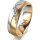 Ring 18 Karat Gelb-/Weissgold 6.0 mm l&auml;ngsmatt 5 Brillanten G vs Gesamt 0,065ct