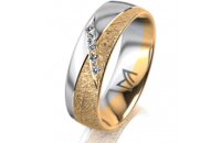 Ring 18 Karat Gelb-/Weissgold 6.0 mm kristallmatt 5...