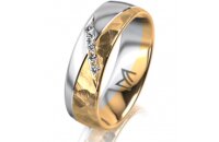 Ring 18 Karat Gelb-/Weissgold 6.0 mm diamantmatt 5...