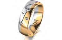 Ring 14 Karat Gelb-/Weissgold 6.0 mm poliert 5 Brillanten...