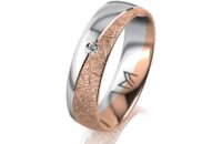 Ring 14 Karat Rot-/Weissgold 5.5 mm kristallmatt 1...