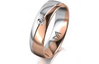 Ring 14 Karat Rot-/Weissgold 5.5 mm poliert 1 Brillant G...