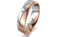 Ring 14 Karat Rot-/Weissgold 5.5 mm l&auml;ngsmatt 1...