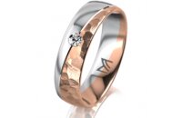 Ring 14 Karat Rot-/Weissgold 5.5 mm diamantmatt 1...