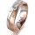 Ring 14 Karat Rot-/Weissgold 5.5 mm sandmatt 3 Brillanten G vs Gesamt 0,050ct
