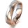 Ring 14 Karat Rot-/Weissgold 5.5 mm l&auml;ngsmatt 5 Brillanten G vs Gesamt 0,045ct