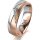Ring 14 Karat Rot-/Weissgold 5.5 mm sandmatt 5 Brillanten G vs Gesamt 0,045ct