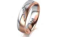 Ring 18 Karat Rot-/Weissgold 5.5 mm l&auml;ngsmatt 5...