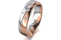 Ring 14 Karat Rot-/Weissgold 5.5 mm poliert 5 Brillanten...