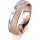 Ring 14 Karat Rot-/Weissgold 5.5 mm kreismatt 5 Brillanten G vs Gesamt 0,065ct