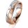 Ring 14 Karat Rot-/Weissgold 5.5 mm sandmatt 5 Brillanten G vs Gesamt 0,065ct