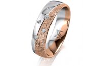 Ring 14 Karat Rot-/Weissgold 5.5 mm kristallmatt 5...