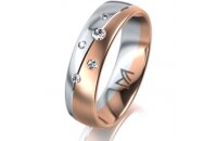 Ring 18 Karat Rot-/Weissgold 5.5 mm l&auml;ngsmatt 5...
