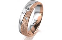 Ring 18 Karat Rot-/Weissgold 5.5 mm kristallmatt 5...