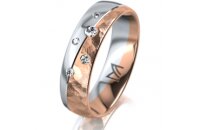 Ring 18 Karat Rot-/Weissgold 5.5 mm diamantmatt 5...