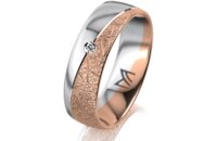 Ring 14 Karat Rot-/Weissgold 6.0 mm kristallmatt 1...
