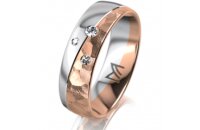 Ring 14 Karat Rot-/Weissgold 6.0 mm diamantmatt 3...