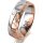 Ring 14 Karat Rot-/Weissgold 6.0 mm diamantmatt 3 Brillanten G vs Gesamt 0,060ct