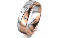 Ring 18 Karat Rot-/Weissgold 6.0 mm poliert 3 Brillanten...