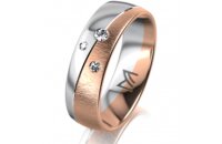 Ring 18 Karat Rot-/Weissgold 6.0 mm sandmatt 3 Brillanten...