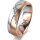 Ring 14 Karat Rot-/Weissgold 6.0 mm l&auml;ngsmatt 5 Brillanten G vs Gesamt 0,065ct