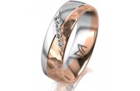 Ring 14 Karat Rot-/Weissgold 6.0 mm diamantmatt 5...