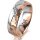 Ring 18 Karat Rot-/Weissgold 6.0 mm diamantmatt 5 Brillanten G vs Gesamt 0,065ct