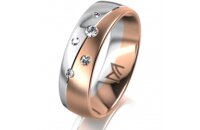 Ring 14 Karat Rot-/Weissgold 6.0 mm l&auml;ngsmatt 5...