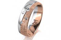 Ring 14 Karat Rot-/Weissgold 6.0 mm kristallmatt 5...