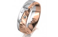 Ring 14 Karat Rot-/Weissgold 6.0 mm diamantmatt 5...