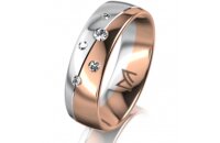Ring 18 Karat Rot-/Weissgold 6.0 mm poliert 5 Brillanten...