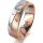 Ring 18 Karat Rot-/Weissgold 6.0 mm sandmatt 5 Brillanten G vs Gesamt 0,080ct