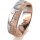 Ring 18 Karat Rot-/Weissgold 6.0 mm kristallmatt 5 Brillanten G vs Gesamt 0,080ct