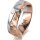 Ring 18 Karat Rot-/Weissgold 6.0 mm diamantmatt 5 Brillanten G vs Gesamt 0,080ct