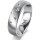Ring 14 Karat Weissgold 5.5 mm l&auml;ngsmatt 5 Brillanten G vs Gesamt 0,065ct