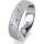Ring 14 Karat Weissgold 5.5 mm kreismatt 5 Brillanten G vs Gesamt 0,065ct