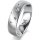 Ring 14 Karat Weissgold 5.5 mm sandmatt 5 Brillanten G vs Gesamt 0,065ct
