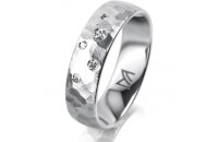Ring 14 Karat Weissgold 5.5 mm diamantmatt 5 Brillanten G...