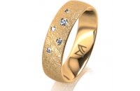 Ring 14 Karat Gelbgold 5.5 mm kreismatt 5 Brillanten G vs...